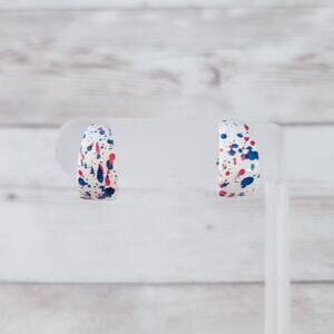 Vintage Stud Earrings Spotted Hoop Like - Faces Unusual Direction